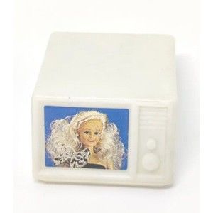 Vintage Barbie 1980s Hasbro Television TV Electronic Toy Accessory Blonde On Set
